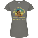 Sloth Hiking Team Funny Trekking Walking Womens Petite Cut T-Shirt Charcoal