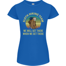 Sloth Hiking Team Funny Trekking Walking Womens Petite Cut T-Shirt Royal Blue