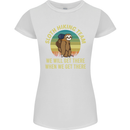 Sloth Hiking Team Funny Trekking Walking Womens Petite Cut T-Shirt White