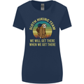 Sloth Hiking Team Funny Trekking Walking Womens Wider Cut T-Shirt Navy Blue