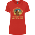 Sloth Hiking Team Funny Trekking Walking Womens Wider Cut T-Shirt Red
