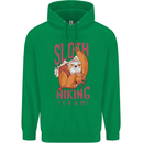 Sloth Hiking Team Trekking Rambling Funny Childrens Kids Hoodie Irish Green