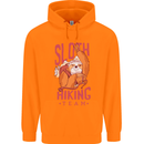 Sloth Hiking Team Trekking Rambling Funny Childrens Kids Hoodie Orange