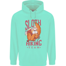 Sloth Hiking Team Trekking Rambling Funny Childrens Kids Hoodie Peppermint