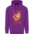 Sloth Hiking Team Trekking Rambling Funny Childrens Kids Hoodie Purple