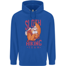 Sloth Hiking Team Trekking Rambling Funny Childrens Kids Hoodie Royal Blue