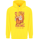 Sloth Hiking Team Trekking Rambling Funny Childrens Kids Hoodie Yellow