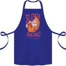 Sloth Hiking Team Trekking Rambling Funny Cotton Apron 100% Organic Royal Blue