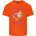 Sloth Hiking Team Trekking Rambling Funny Kids T-Shirt Childrens Orange
