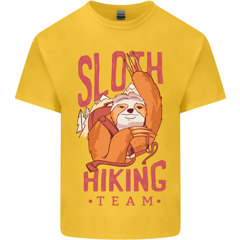 Sloth Hiking Team Trekking Rambling Funny Kids T-Shirt Childrens Yellow