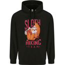 Sloth Hiking Team Trekking Rambling Funny Mens 80% Cotton Hoodie Black