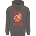 Sloth Hiking Team Trekking Rambling Funny Mens 80% Cotton Hoodie Charcoal
