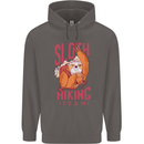 Sloth Hiking Team Trekking Rambling Funny Mens 80% Cotton Hoodie Charcoal
