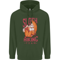 Sloth Hiking Team Trekking Rambling Funny Mens 80% Cotton Hoodie Forest Green