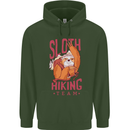 Sloth Hiking Team Trekking Rambling Funny Mens 80% Cotton Hoodie Forest Green
