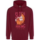 Sloth Hiking Team Trekking Rambling Funny Mens 80% Cotton Hoodie Maroon