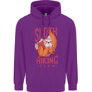 Sloth Hiking Team Trekking Rambling Funny Mens 80% Cotton Hoodie Purple