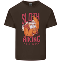 Sloth Hiking Team Trekking Rambling Funny Mens Cotton T-Shirt Tee Top Dark Chocolate