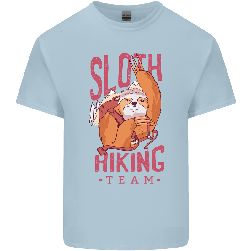Sloth Hiking Team Trekking Rambling Funny Mens Cotton T-Shirt Tee Top Light Blue
