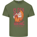 Sloth Hiking Team Trekking Rambling Funny Mens Cotton T-Shirt Tee Top Military Green