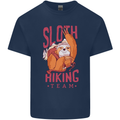 Sloth Hiking Team Trekking Rambling Funny Mens Cotton T-Shirt Tee Top Navy Blue