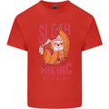 Sloth Hiking Team Trekking Rambling Funny Mens Cotton T-Shirt Tee Top Red