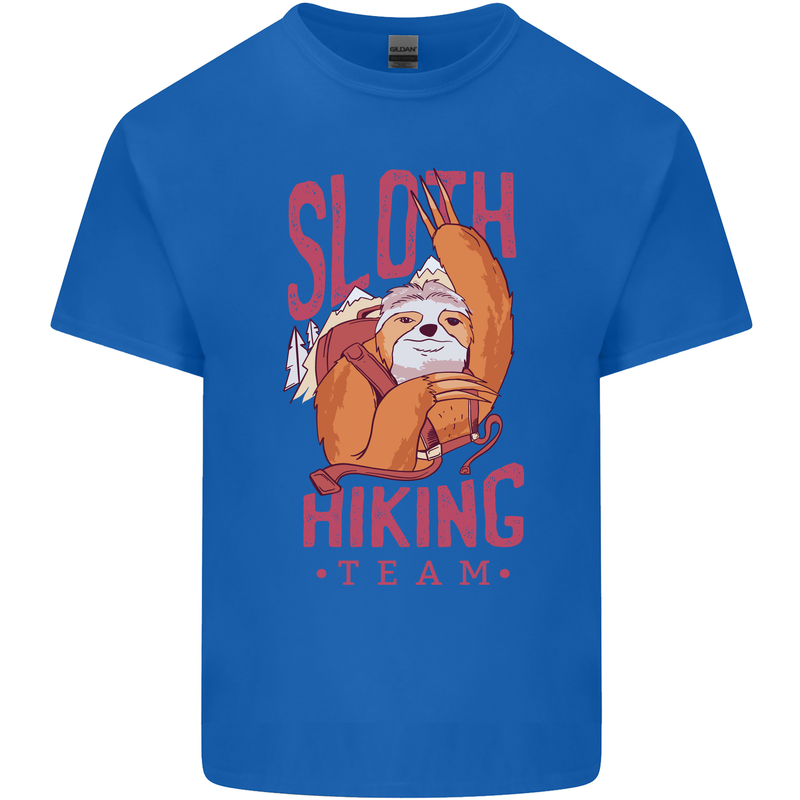 Sloth Hiking Team Trekking Rambling Funny Mens Cotton T-Shirt Tee Top Royal Blue