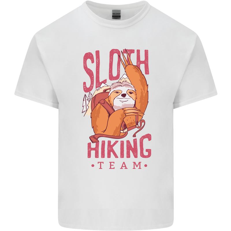 Sloth Hiking Team Trekking Rambling Funny Mens Cotton T-Shirt Tee Top White