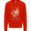 Sloth Hiking Team Trekking Rambling Funny Mens Sweatshirt Jumper Bright Red