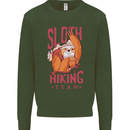 Sloth Hiking Team Trekking Rambling Funny Mens Sweatshirt Jumper Forest Green