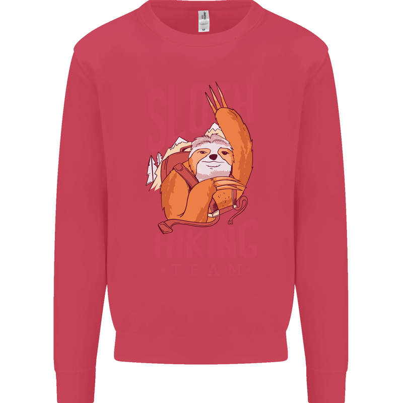 Sloth Hiking Team Trekking Rambling Funny Mens Sweatshirt Jumper Heliconia