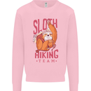 Sloth Hiking Team Trekking Rambling Funny Mens Sweatshirt Jumper Light Pink