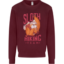 Sloth Hiking Team Trekking Rambling Funny Mens Sweatshirt Jumper Maroon