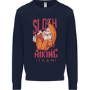 Sloth Hiking Team Trekking Rambling Funny Mens Sweatshirt Jumper Navy Blue