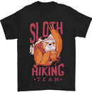 Sloth Hiking Team Trekking Rambling Funny Mens T-Shirt Cotton Gildan Black