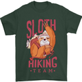 Sloth Hiking Team Trekking Rambling Funny Mens T-Shirt Cotton Gildan Forest Green