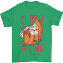 Sloth Hiking Team Trekking Rambling Funny Mens T-Shirt Cotton Gildan Irish Green