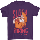 Sloth Hiking Team Trekking Rambling Funny Mens T-Shirt Cotton Gildan Purple