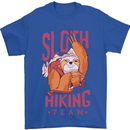 Sloth Hiking Team Trekking Rambling Funny Mens T-Shirt Cotton Gildan Royal Blue