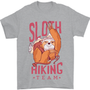 Sloth Hiking Team Trekking Rambling Funny Mens T-Shirt Cotton Gildan Sports Grey