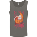 Sloth Hiking Team Trekking Rambling Funny Mens Vest Tank Top Charcoal