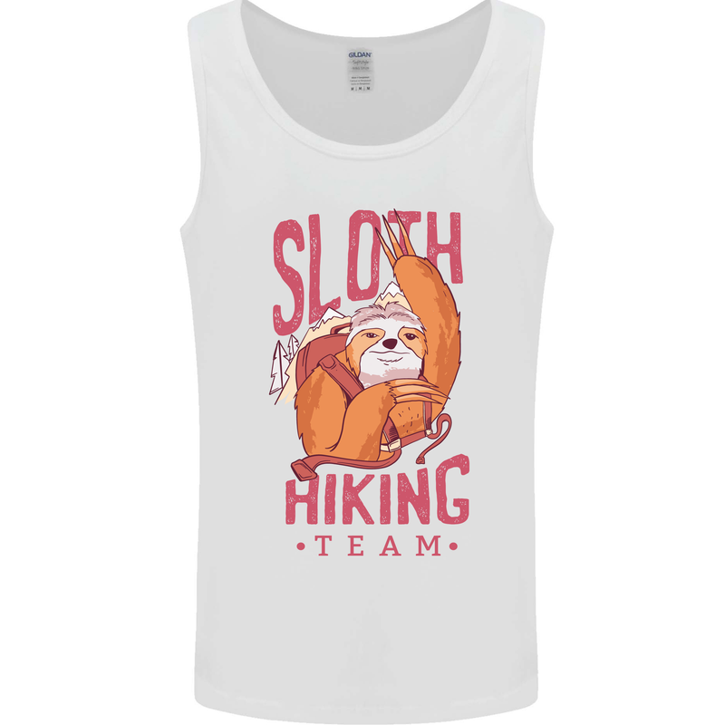Sloth Hiking Team Trekking Rambling Funny Mens Vest Tank Top White