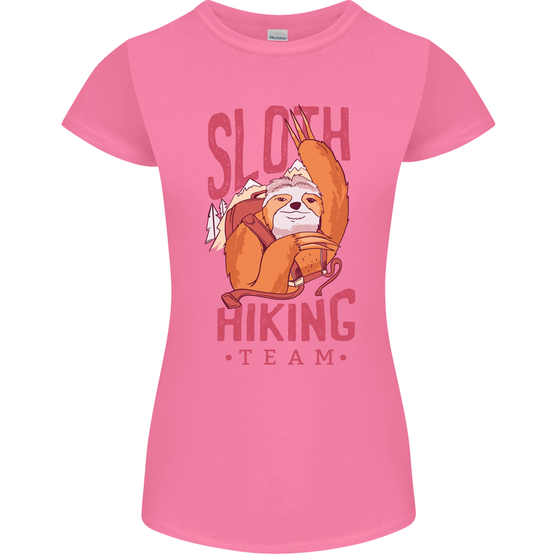 Sloth Hiking Team Trekking Rambling Funny Womens Petite Cut T-Shirt Azalea