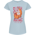 Sloth Hiking Team Trekking Rambling Funny Womens Petite Cut T-Shirt Light Blue