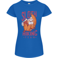 Sloth Hiking Team Trekking Rambling Funny Womens Petite Cut T-Shirt Royal Blue