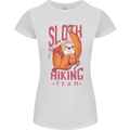 Sloth Hiking Team Trekking Rambling Funny Womens Petite Cut T-Shirt White