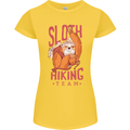 Sloth Hiking Team Trekking Rambling Funny Womens Petite Cut T-Shirt Yellow