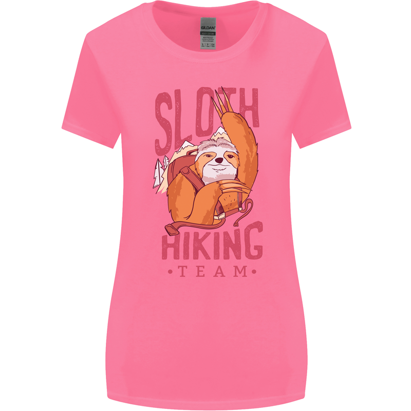 Sloth Hiking Team Trekking Rambling Funny Womens Wider Cut T-Shirt Azalea