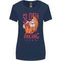 Sloth Hiking Team Trekking Rambling Funny Womens Wider Cut T-Shirt Navy Blue