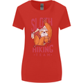 Sloth Hiking Team Trekking Rambling Funny Womens Wider Cut T-Shirt Red
